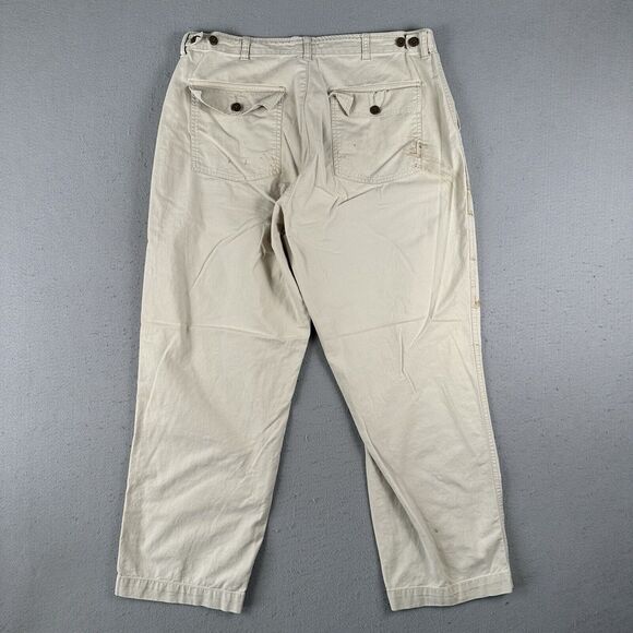 Vintage Polo Sport Ralph Lauren Pants Men’s‎ 36x32 Beige Straight Leg Baggy - Picture 16 of 16